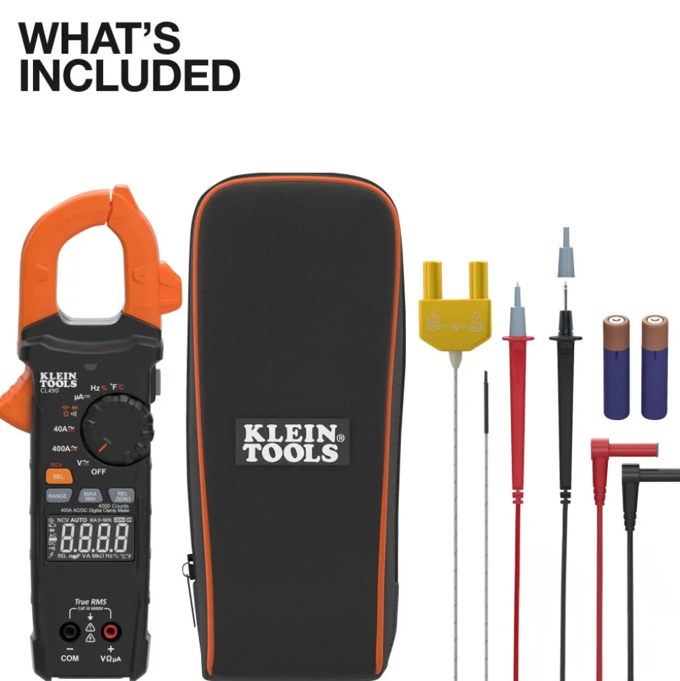 Klein Tools 400A AC/DC Dual-Display Auto-Ranging Digital Clamp Meter CL490