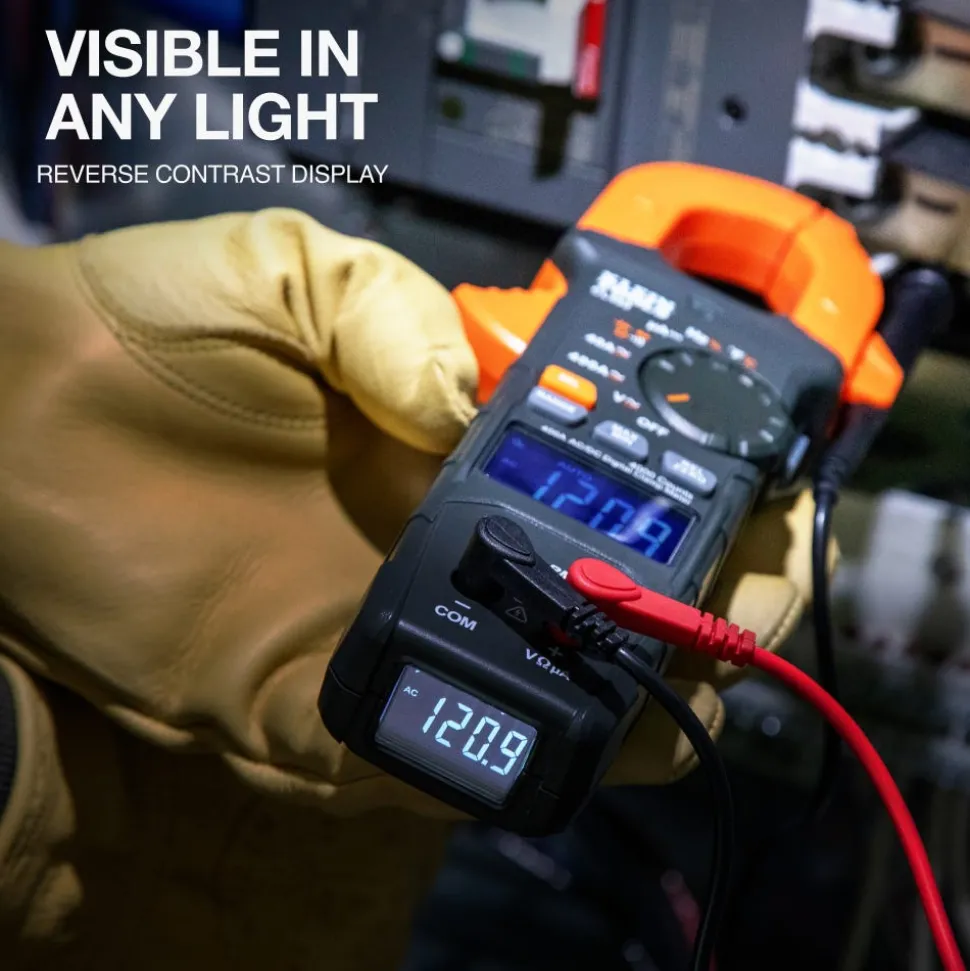 Klein Tools 400A AC/DC Dual-Display Auto-Ranging Digital Clamp Meter CL490