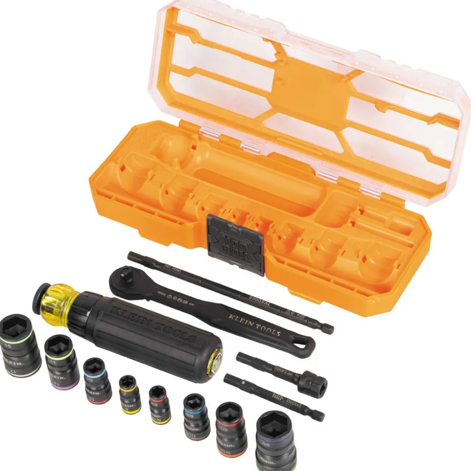 Klein Tools Flip-16 KNECT Ratcheting Impact Flip Socket Screwdriver Set 65242