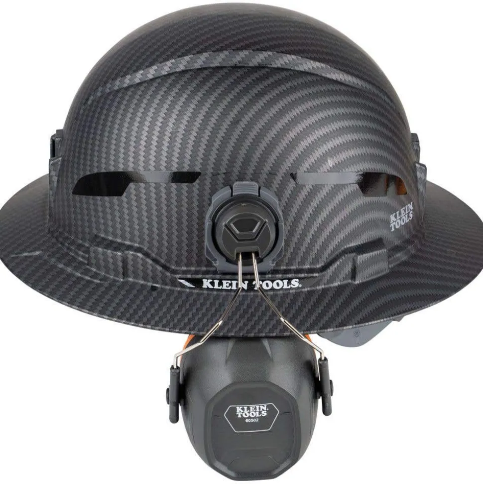 Klein Tools Hard Hat Earmuffs, Full Brim Style 60502