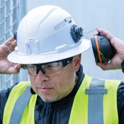 Klein Tools Hard Hat Earmuffs, Full Brim Style 60502