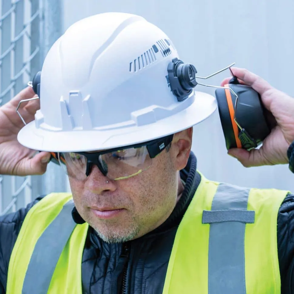 Klein Tools Hard Hat Earmuffs, Full Brim Style 60502
