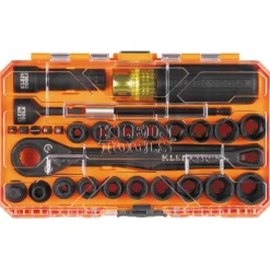 Klein Tools KNECT Essential Pass Through Impact Socket Set, SAE, Metric, 28-Piece 65400KNECT
