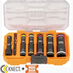 Klein Tools KNECTâ„¢ Flip-10 Heavy Duty Flip Impact Socket Set, Metric, 8-Piece 65619
