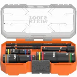 Klein Tools KNECTâ„¢ Quad-12 Deep-Well Heavy-Duty Impact Flip Sockets, SAE, 3-Piece 653QS