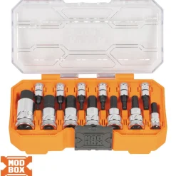 Klein Tools Knurled Hex Bit Socket Set, SAE, 13-Piece 65213HEX