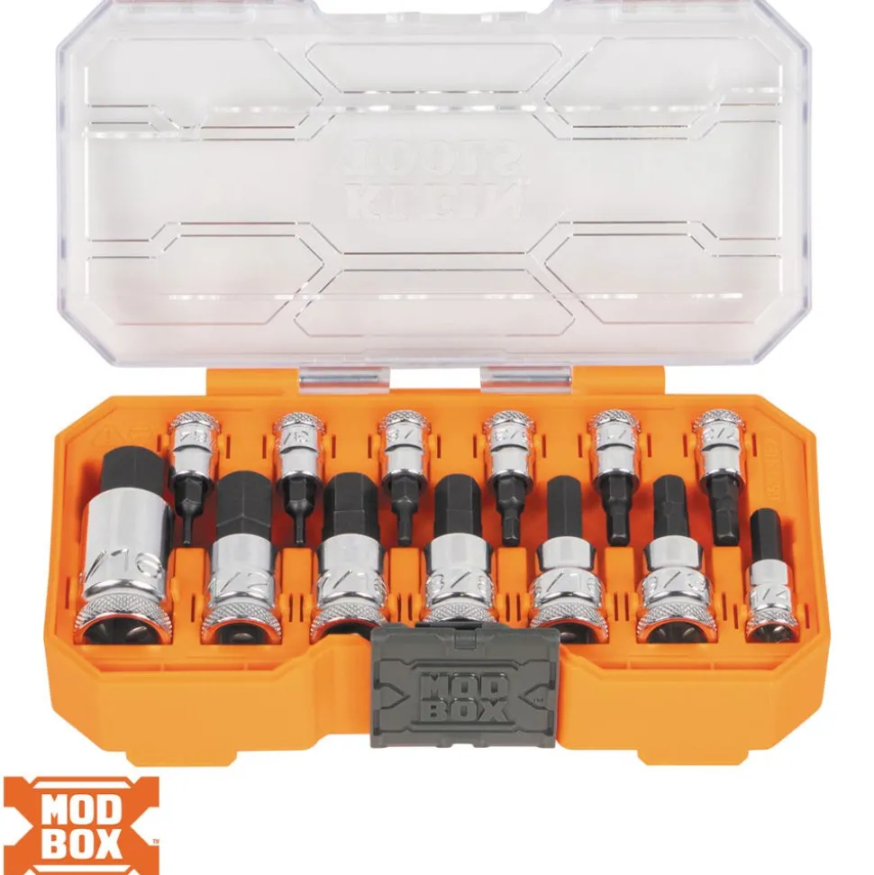 Klein Tools Knurled Hex Bit Socket Set, SAE, 13-Piece 65213HEX