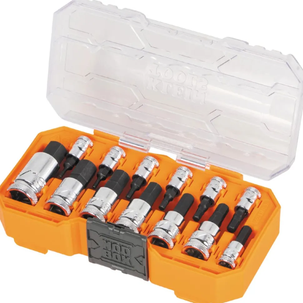Klein Tools Knurled Hex Bit Socket Set, SAE, 13-Piece 65213HEX