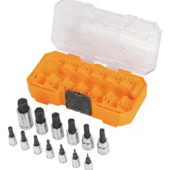 Klein Tools Knurled Hex Bit Socket Set, SAE, 13-Piece 65213HEX