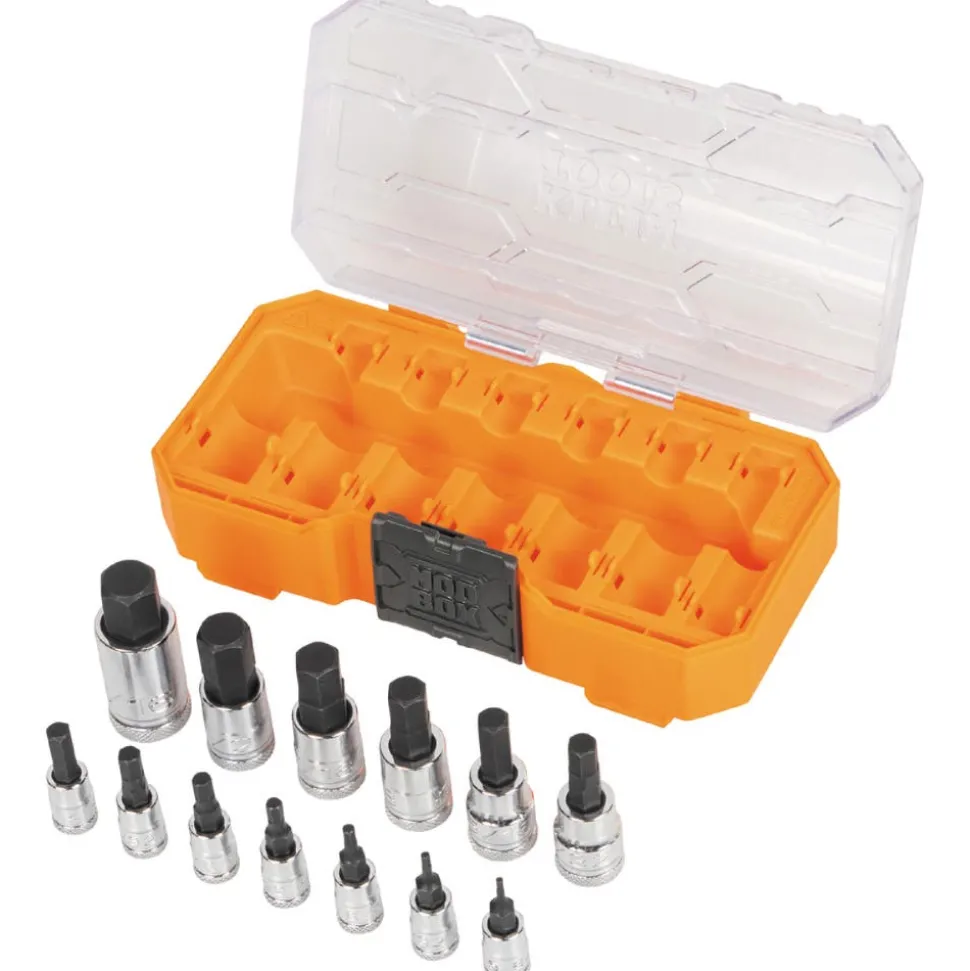 Klein Tools Knurled Hex Bit Socket Set, SAE, 13-Piece 65213HEX