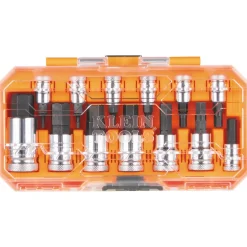 Klein Tools Knurled Hex Bit Socket Set, SAE, 13-Piece 65213HEX