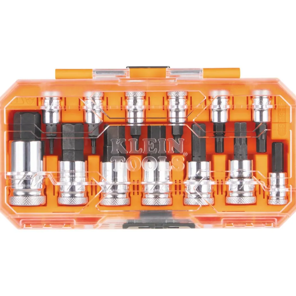 Klein Tools Knurled Hex Bit Socket Set, SAE, 13-Piece 65213HEX