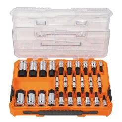 Klein Tools Knurled Hex Bit Socket Set, SAE and Metric, 33-Piece 65233HEX