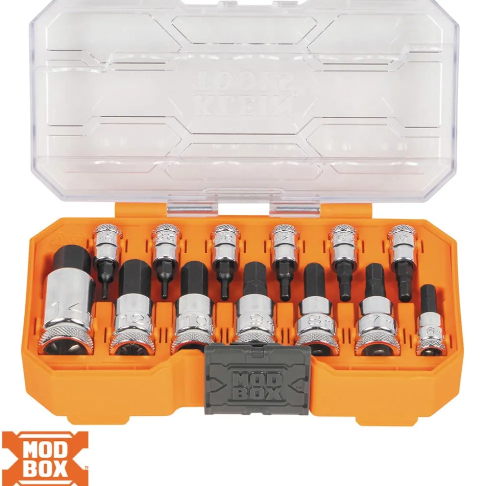 Klein Tools Knurled Hex Bit Socket Set, Metric, 13-Piece 65213HEXM