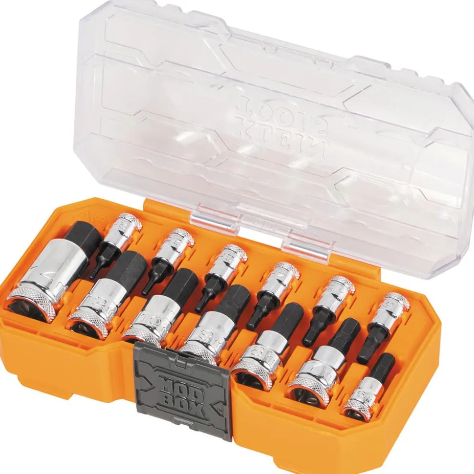 Klein Tools Knurled Hex Bit Socket Set, Metric, 13-Piece 65213HEXM