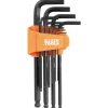 Klein Tools Long Ball-End Hex Key Set, Metric, 10-Piece BLS10
