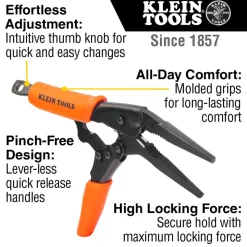Klein Tools Long Nose Locking Pliers Set, 6- and 9", 2-Piece 38661