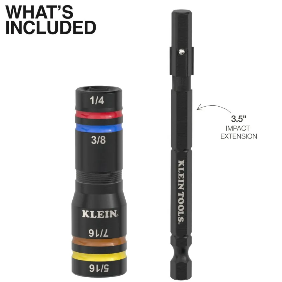 Klein Tools Quad-4 Deep-Well Heavy-Duty Impact Flip Socket, SAE 651QS