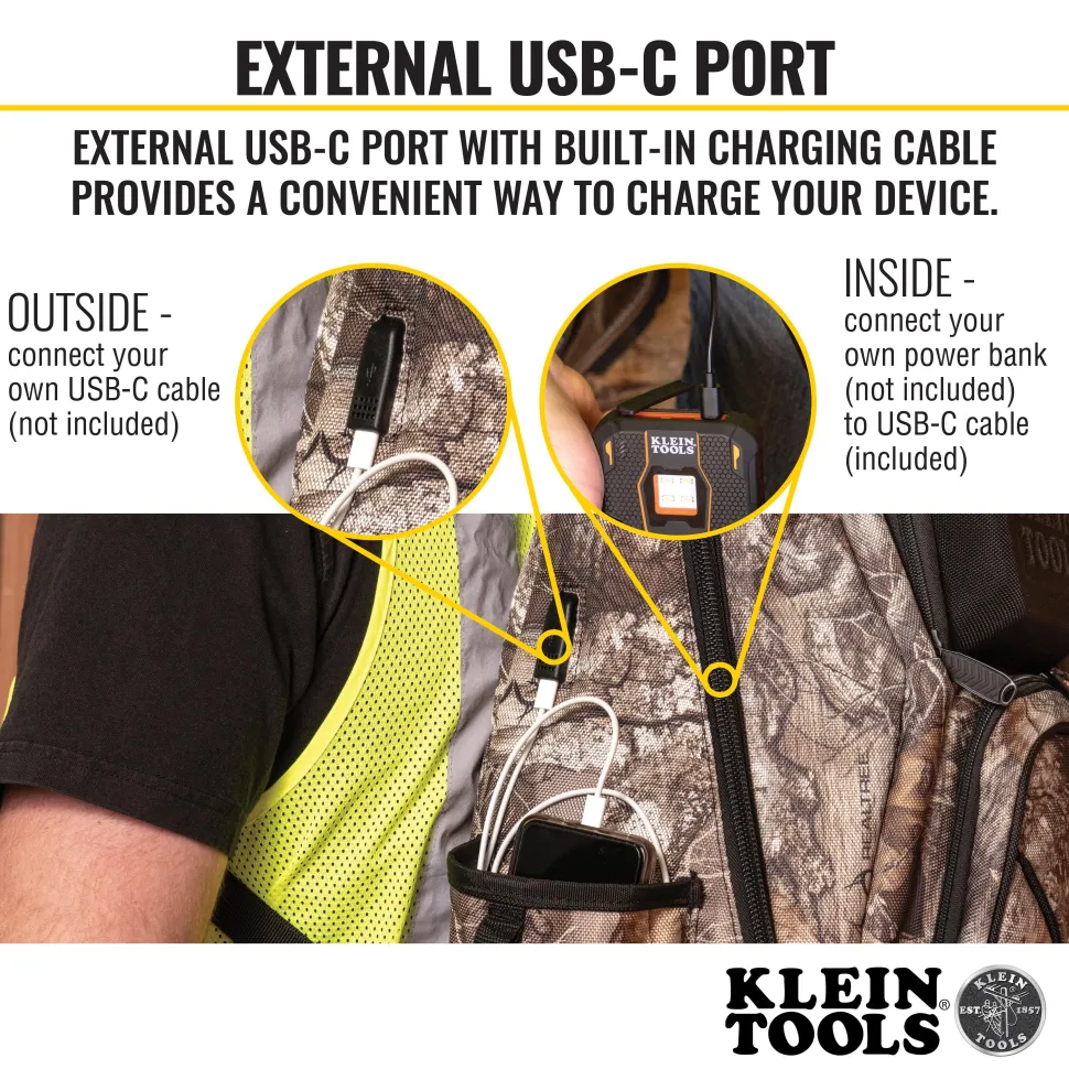 Klein Tradesman Pro XL Tool Bag Backpack, 40 Pockets, Camo 62800BPCAMO