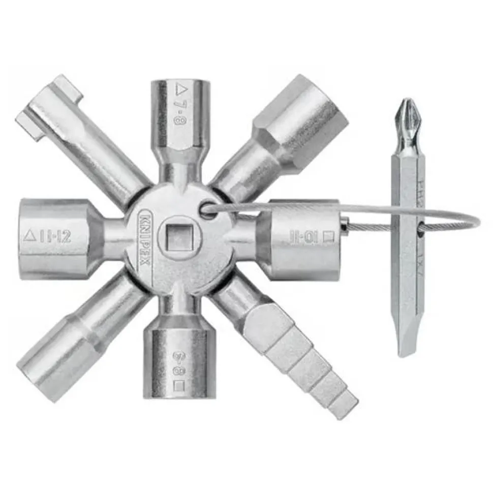 Knipex 3 1/2" TwinKey® Universal Control Cabinet Key 00 11 01