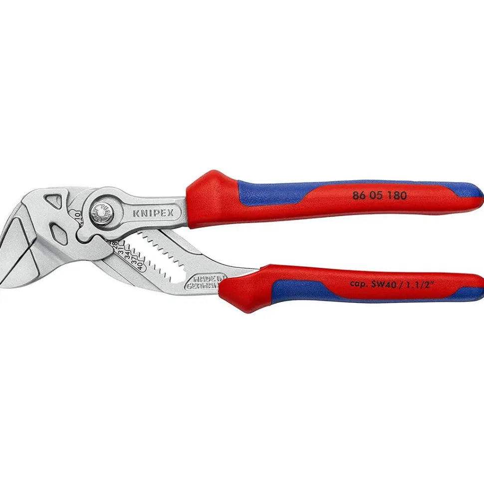 Knipex 7" Chrome Pliers Wrench w/ Comfort Grip 86 05 180