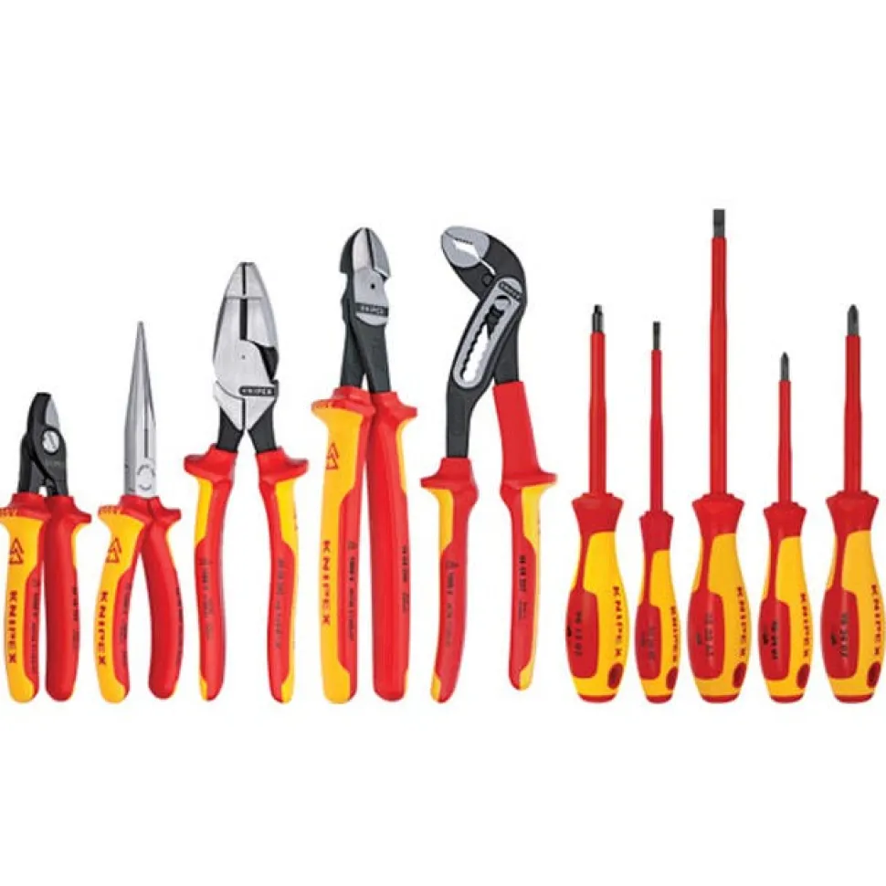 Knipex 10 Pc Pliers and Screwdriver Tool Set-1000V in Hard Case 9K 98 98 31 US