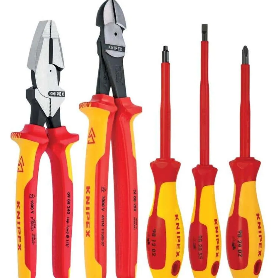 Knipex 5 Pc Pliers/Screwdriver Tool Set, 1000V Insulated 9K 98 98 22 US
