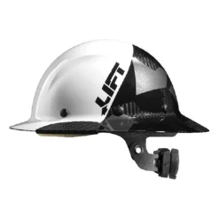 Lift DAX Fifty 50 Carbon Fiber Full Brim Hard Hat (White/Black Camo) HDF50C-20CK