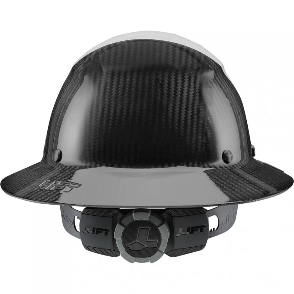 Lift DAX Fifty 50 Carbon Fiber Full Brim Hard Hat (Black/White) HDF50C-19WC