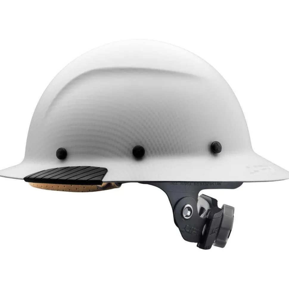 Lift Safety Fiber Resin DAX Carbon Full Brim Hard Hat, White Matte HDF-24CWM