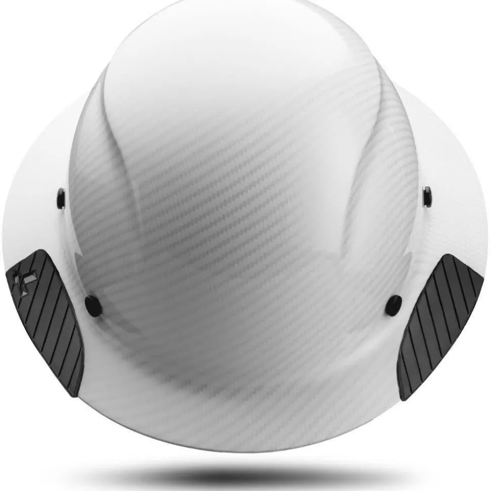 Lift Safety Fiber Resin DAX Carbon Full Brim Hard Hat, White Matte HDF-24CWM