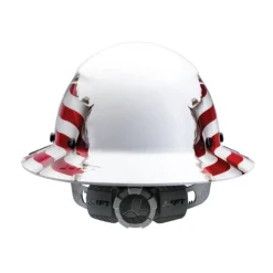 Lift Safety Fiber Resin DAX Full Brim Hard Hat, American Flag HDF-24AF