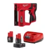 M12 Crown Stapler 3/8" for T50 Staples w/ M12 REDLITHIUM CP2.0/XC4.0 Starter Pack Bundle