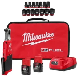 M12 FUEL 3/8" High Speed Ratchet w/ 14 Piece Shockwave Impact Duty 3/8" Drive Metric Standard 6 Point Socket Set Bundle