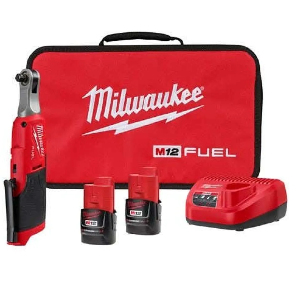 M12 FUEL 3/8" High Speed Ratchet w/ 14 Piece Shockwave Impact Duty 3/8" Drive Metric Standard 6 Point Socket Set Bundle