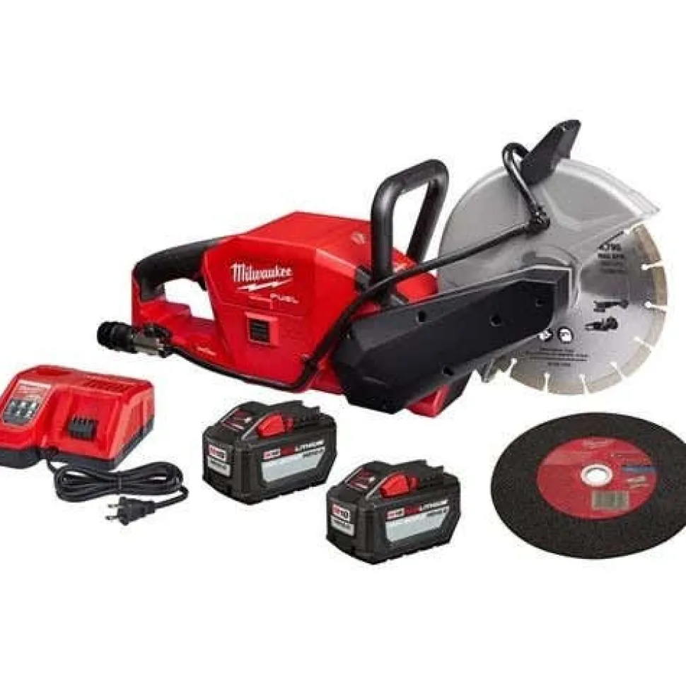 M18 FUEL Brushless Cordless 9" Cut-Off Saw W/ ONE-KEY 12Ah and MX FUEL 20" Plate Compactor Bundle