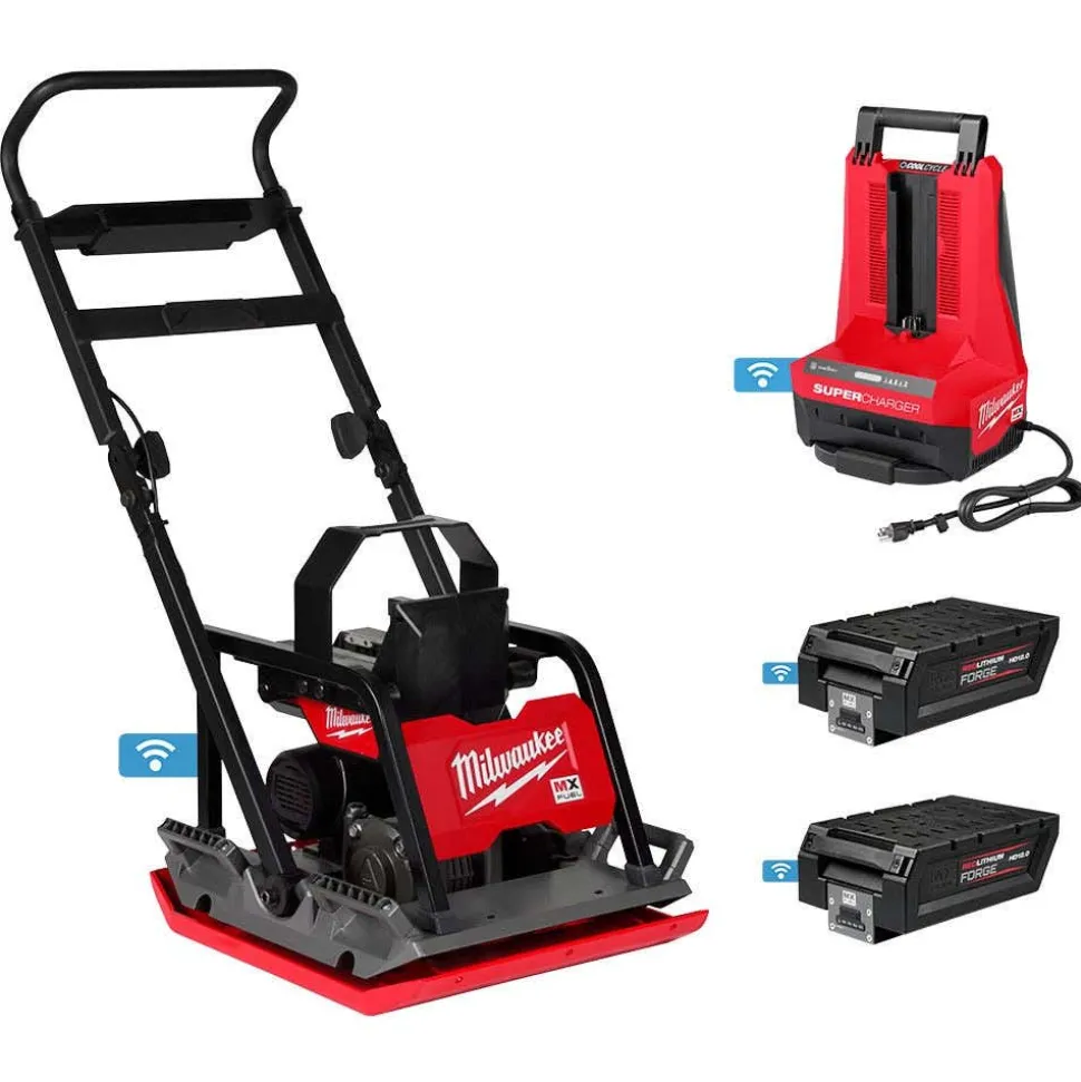 M18 FUEL Brushless Cordless 9" Cut-Off Saw W/ ONE-KEY 12Ah and MX FUEL 20" Plate Compactor Bundle Kit