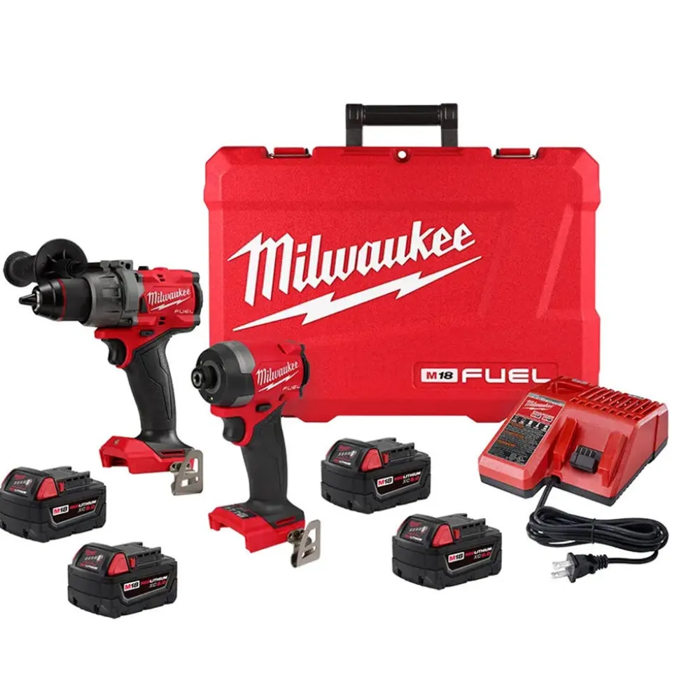 M18 FUEL 2-Tool Combo Kit w/ M18 Red Lithium 5.0 Ah XC Battery 4 Pack