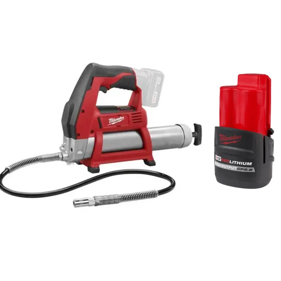 M12 Grease Gun w/ M12 REDLITHIUM HIGH OUTPUT CP2.5 Battery Bundle