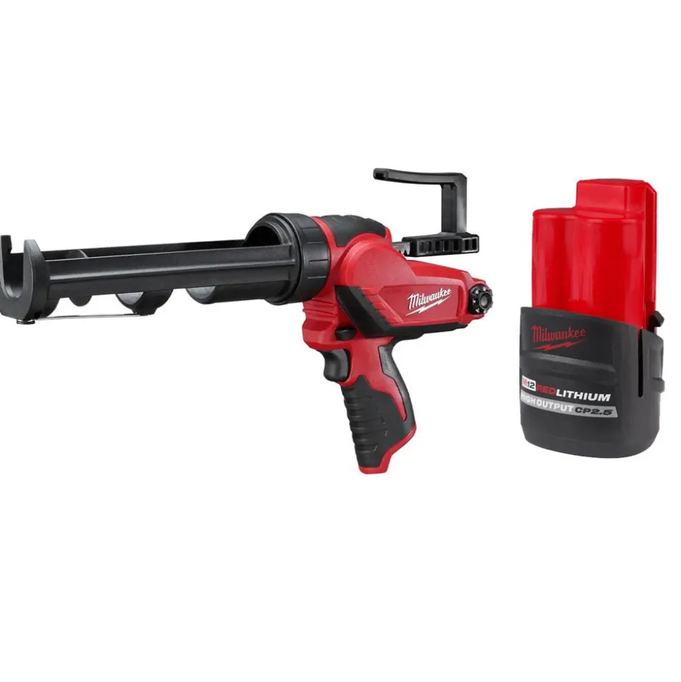 M12 10oz. Caulk & Adhesive Gun w/ REDLITHIUM HIGH OUTPUT CP2.5 Battery Bundle