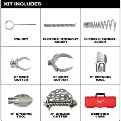 Milwaukee 2 - 4" Head Attachment Kit for Milwaukee 7/8" Sectional Cable 48-53-3839