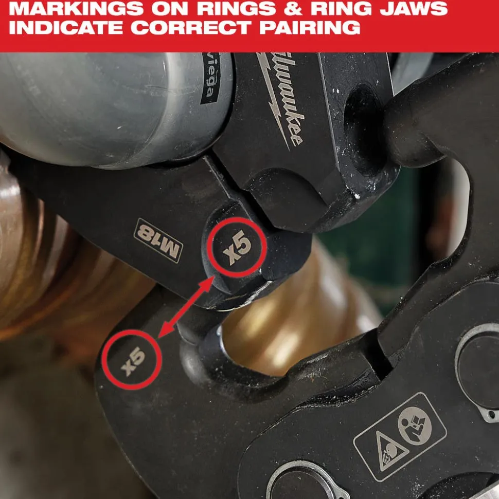 Milwaukee 2-1/2" - 4" IPS-P Black Pipe Pivoting Press Ring Kit for M18 FORCE LOGIC Long Throw Press Tool 49-16-2698X