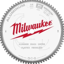 Milwaukee 14" 80 Tooth 1" Arbor Circular Saw Aluminum Cutting Blade 48-40-4370