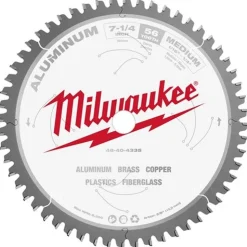 Milwaukee 7-1/4" 56 Tooth 5/8" Arbor Circular Saw Aluminum Cutting Blade 48-40-4335