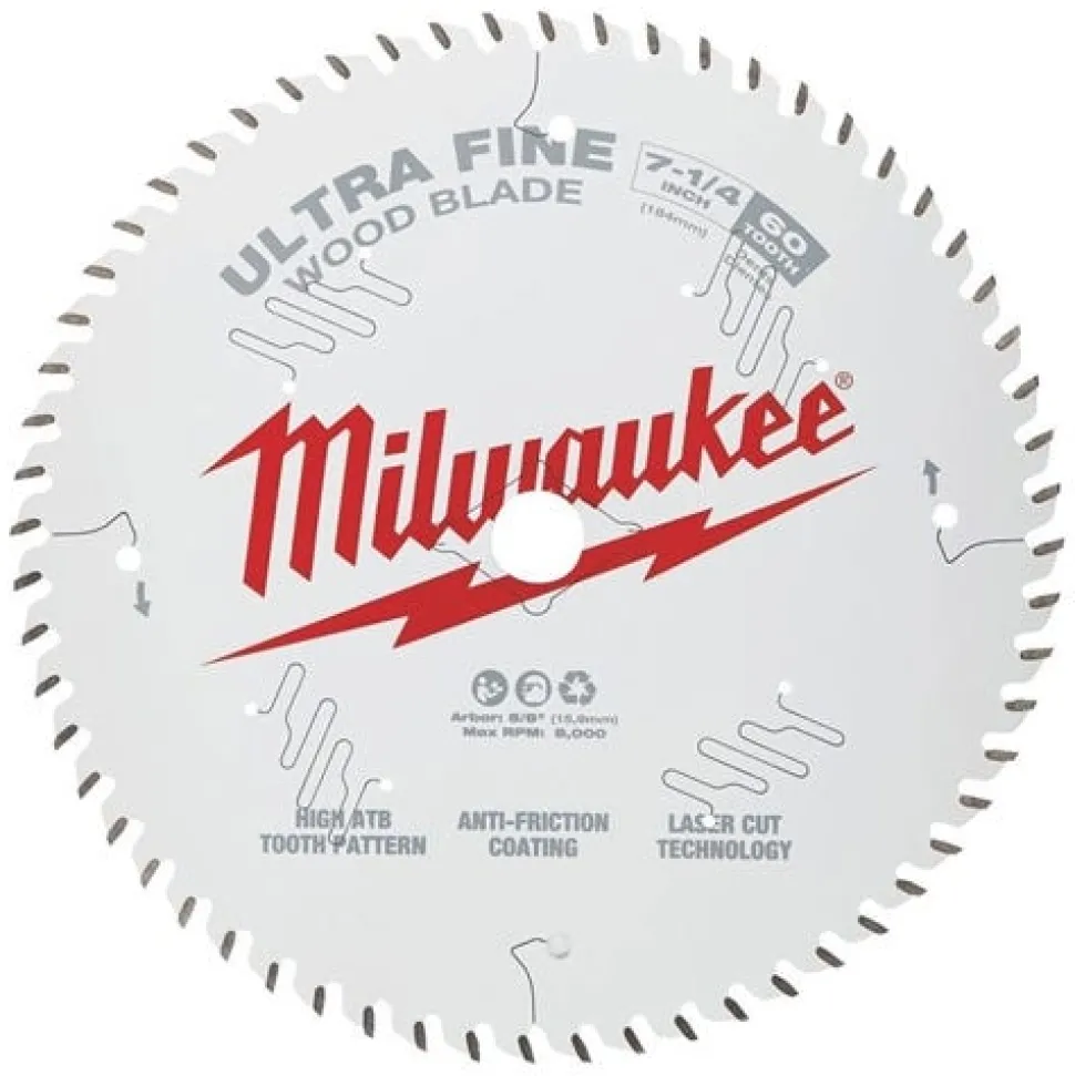 Milwaukee 7-1/4" 60 Tooth Ultra Fine Finish Circular Saw Blade 48-41-0730
