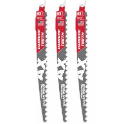 Milwaukee 9" 3 TPI Carbide Axe Pruning SAWZALL Blades (3 Pack) 48-00-5332