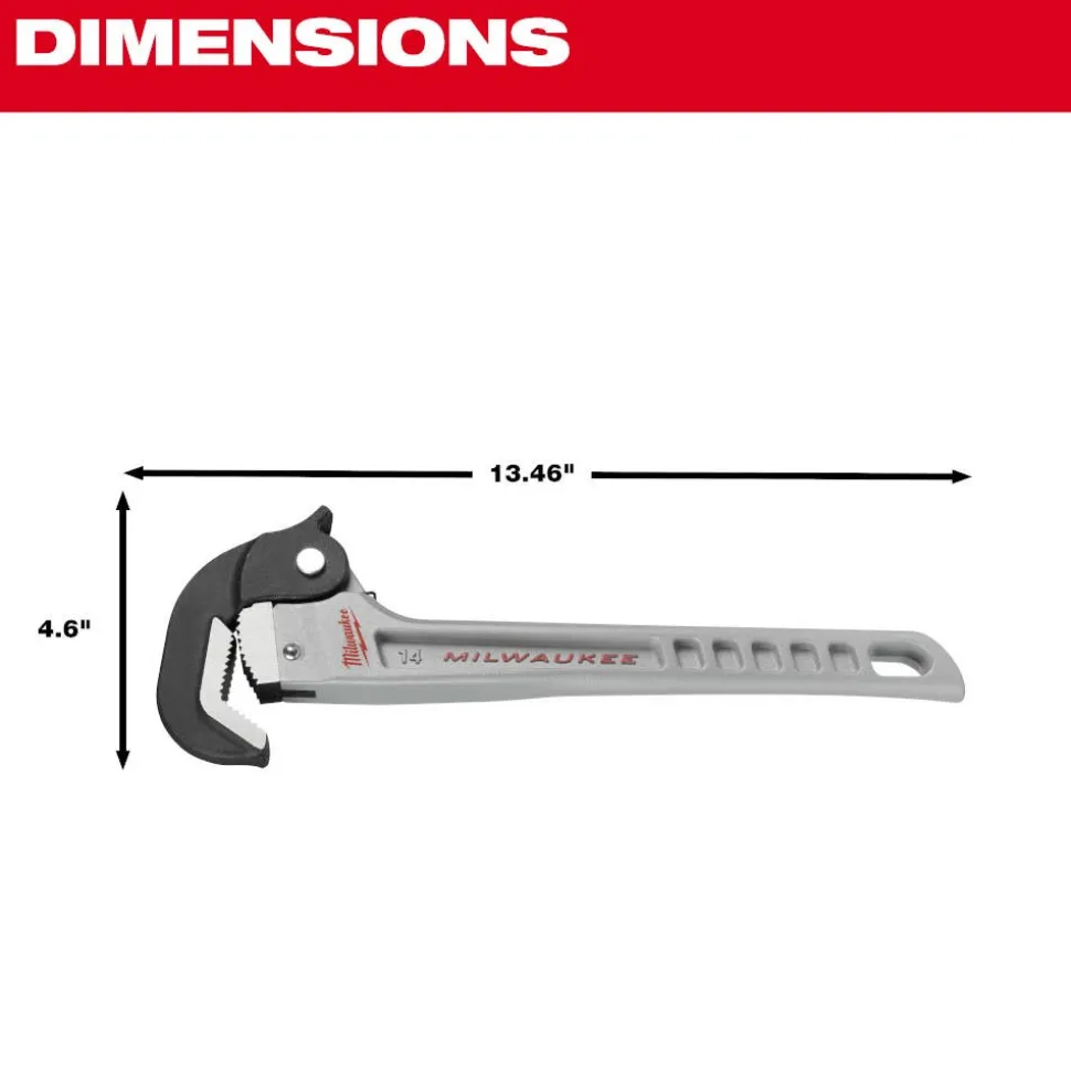 Milwaukee 14" Aluminum Self-Adjusting Pipe Wrench 48-22-7414