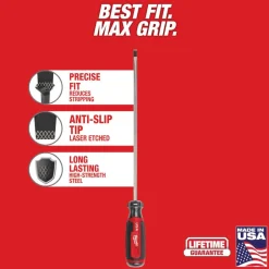 Milwaukee 1/4" Cabinet 10" Cushion Grip Screwdriver (USA) MT214