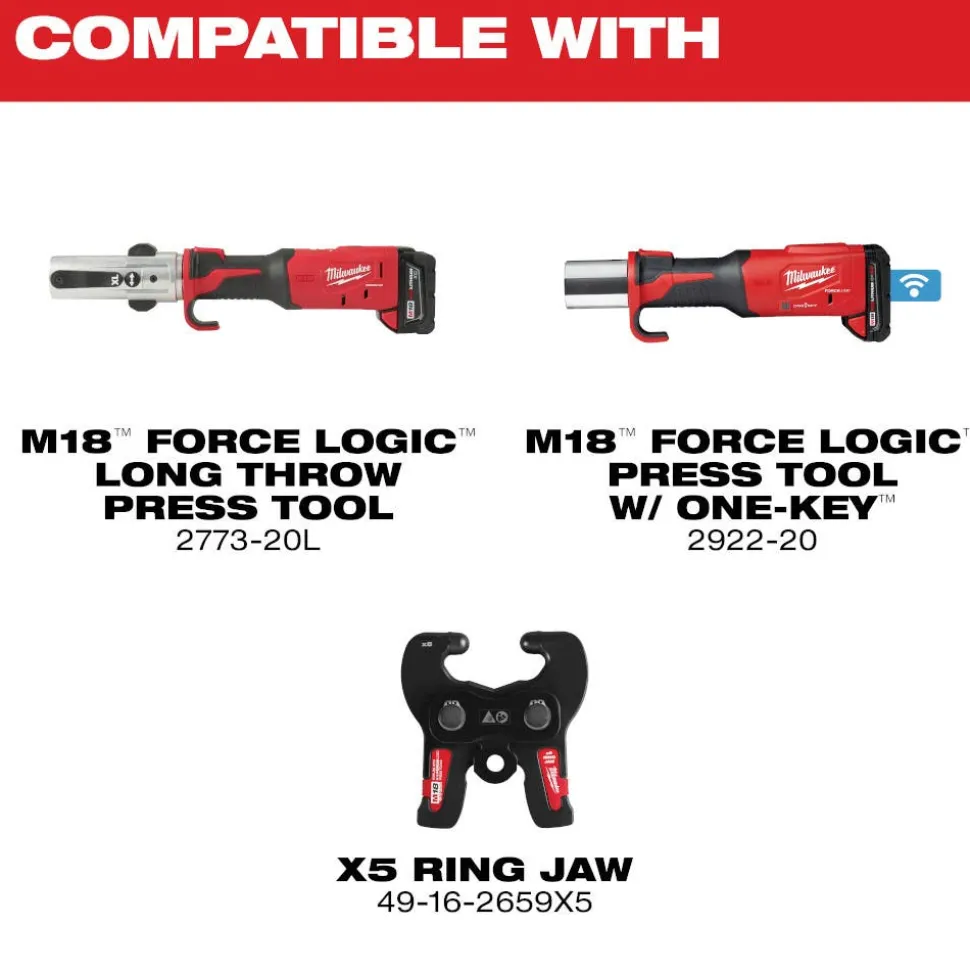 Milwaukee 2" CTS-V Pivoting Press Ring for M18 FORCE LOGIC Press Tools 49-16-2655X