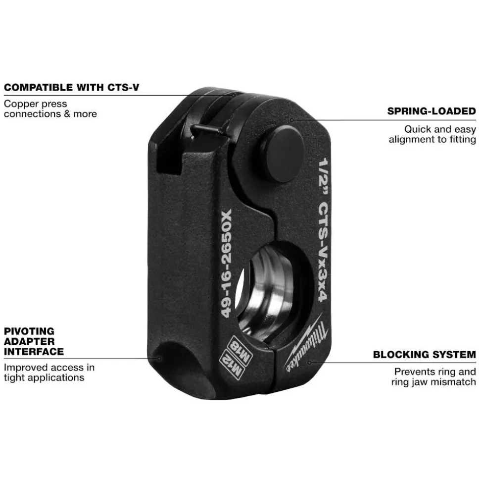 Milwaukee 2" CTS-V Pivoting Press Ring for M18 FORCE LOGIC Press Tools 49-16-2655X